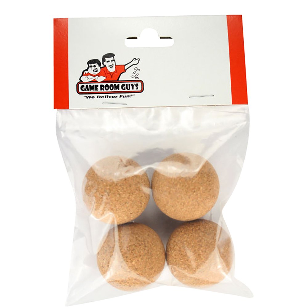 Game Room Guys Natural Cork Foosballs Compatible with Shelti, Tornado and Dynamo Foosball Tables - Set of 4