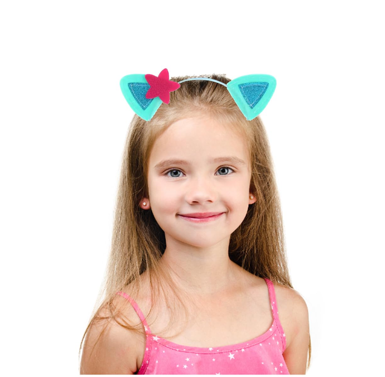 Atvscay Cute Cat Ears Headbands Hair Hoops Cartoon Party Costume Decorations for Little Girls (4PCS) (CUTE)