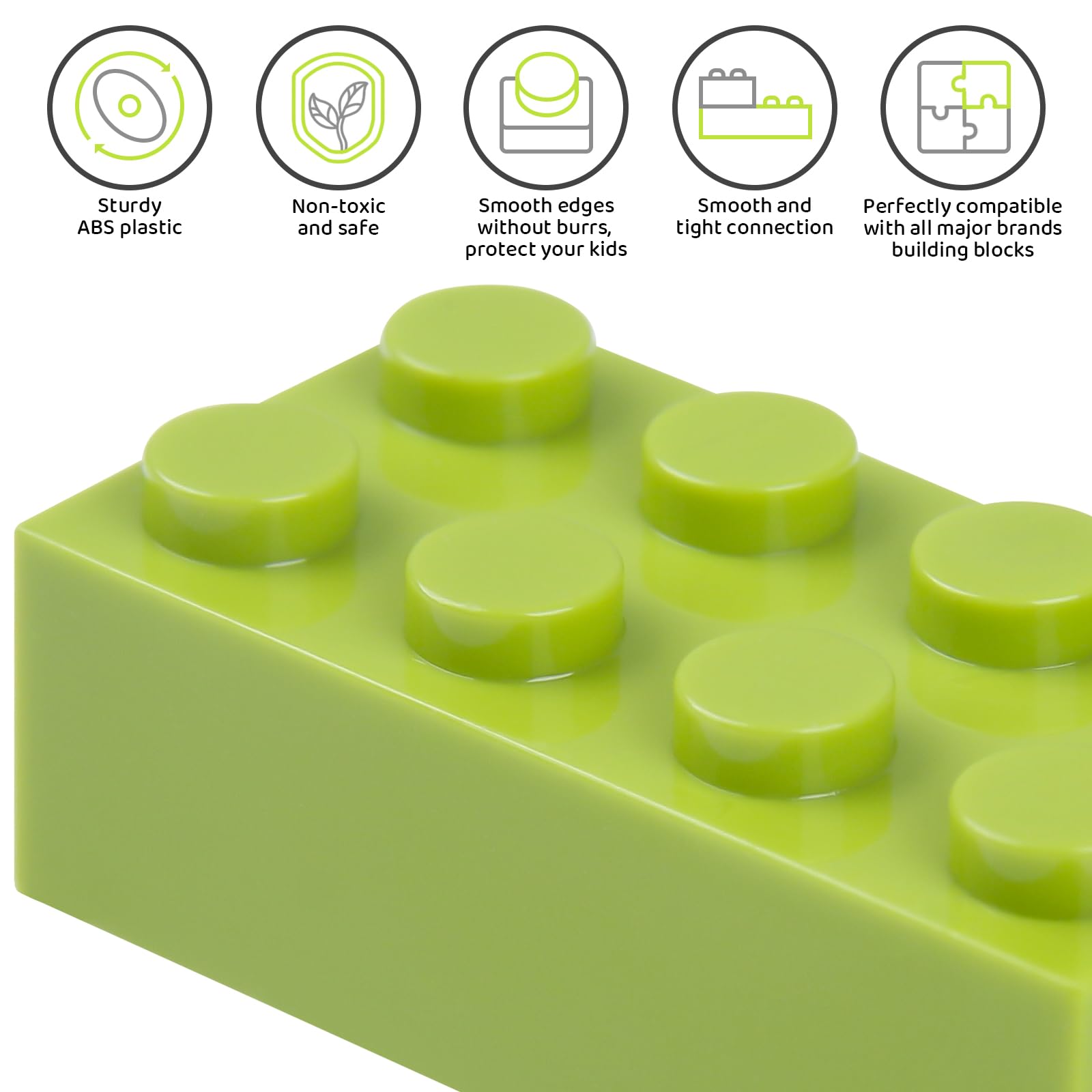 1100 Pieces Building Bricks, Compatible with Lego Classic Building Blocks Bulk with Baseplates, Doors Windows and Wheels, STEM Creative Construction