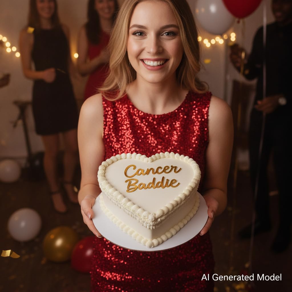 Cancer Baddie Cake Topper - Zodiac Birthday Cake Decoration for Cancer Girl, Cute Heart Shape Gen Z Aesthetic Party Decor (Cancer Baddie)