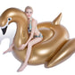 Jasonwell Giant Inflatable Golden Swan Pool Float with Fast Valves Summer Beach Swimming Pool Floatie Lounge Floating Raft Outdoor Party Decorations