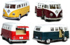 KiNSMART 1962 Volkswagen Classic Bus 1:32 Scale 5" Die Cast Metal Model Toy Van Pullback Acation (4 Set)