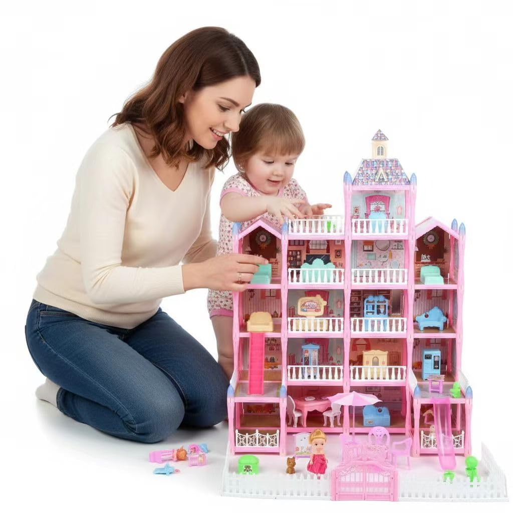 Dream Doll House for Girls Toys, 2026 Dollhouse 4-Story 17 Rooms with Dolls, Lights, Pets, Furniture & Accessories, Playset Toddler Playhouse Gift