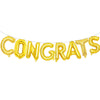 16 Inch Gold 'CONGRATS' Balloon Banner - Congratulations Foil Mylar Letter Balloons Decorations for Graduation, Proms, Engagements, Weddings Party