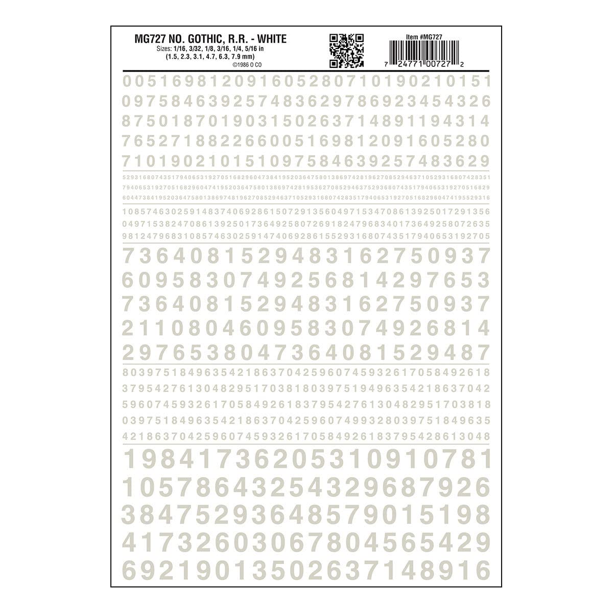 Gothic Numbers, White