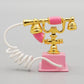 Odoria 1/12 Miniature Rotary Telephone Dollhouse Decoration Accessories, Pink