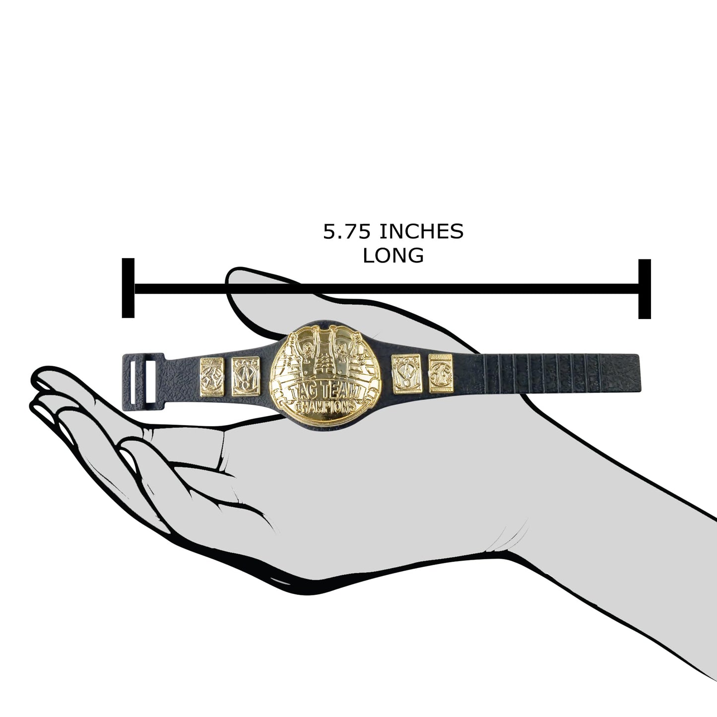 Set of 2 Tag Team Championship Belts for Wrestling Action Figures [5.75 Inches Long]