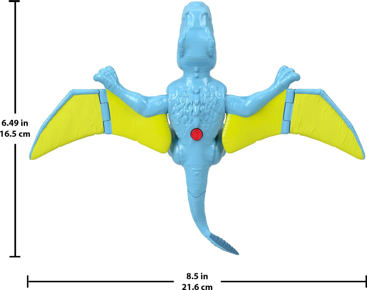 Fisher-Price Imaginext Jurassic World Dinosaur Action Figure with Kid-Activated Wing Motion, Approx 7.5-inch Dimorphodon Dino Toy