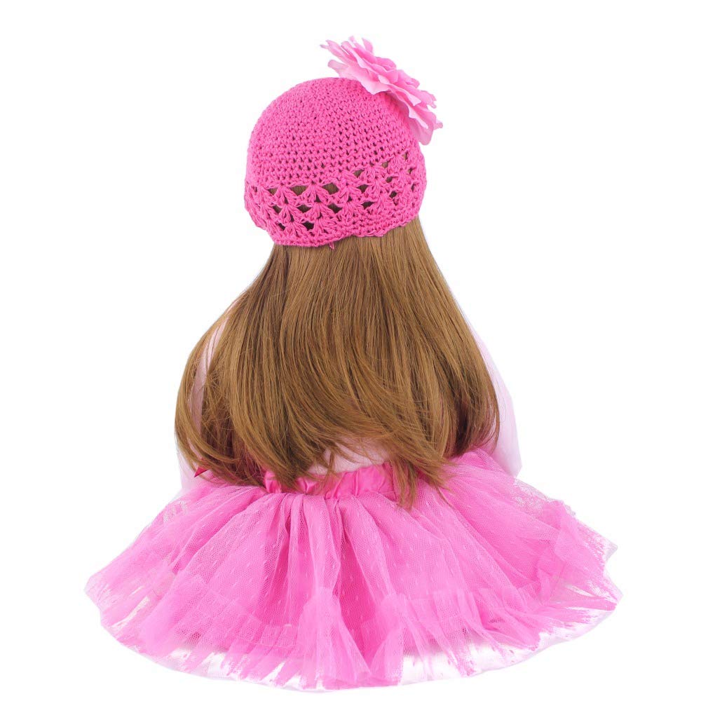 Angelbaby Adorable Reborn Toddler Doll Soft Body Real Life Long Hair Princess Hair, 24inch Handmade Silicone Reborn Baby Doll Sets and Doll Clothes