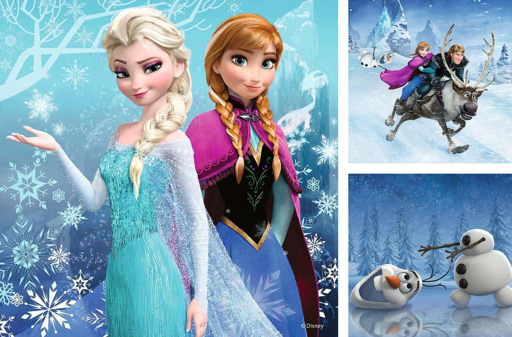 Ravensburger Disney Frozen Winter Adventures Puzzle Set - 3 x 49-Piece Jigsaw Puzzles for Kids | Unique Piece Design | Enhances Concentration
