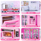 Doll Kitchen Playset for Kids, My Modern Mini Kitchen House Furniture Pretend Play Toy Accessories Set with Realistic Lights & Sounds for Toddlers