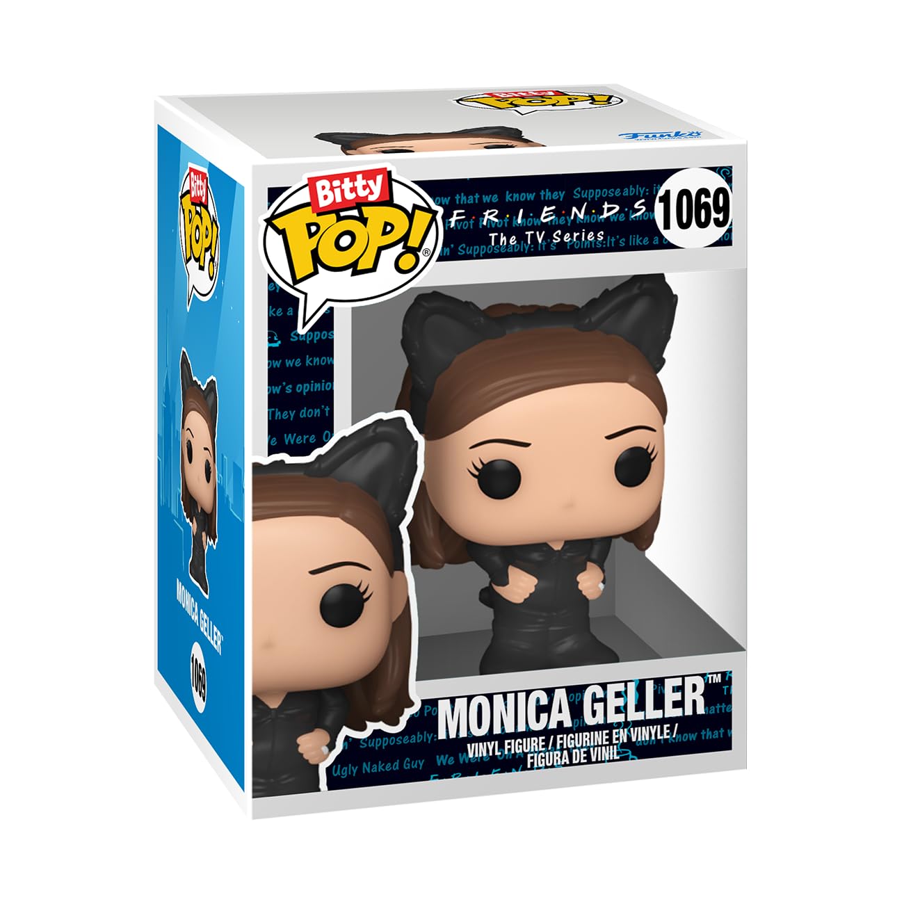 Funko Bitty POP! Friends - Monica As Catwoman, 4-Pack and A Surprise Mystery Mini Figure - 0.9 Inch (2.2 Cm) Collectable - Stackable Display Shelf