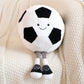 TONGMAN 13.7" Cute Football Plush Toys Basketball Pillow Soft Stuffed Sport Throw Pillow Plush Ball Gift Sports Pillows Soccer Pillow (Football)
