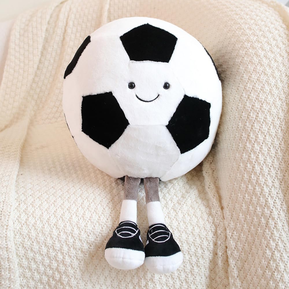 13.7inch Football Plush Toys,Rugby Stuffed Sports Balls Toy,with feet Creative Soccer Doll,Cute Fun Soft Plush Ball,Plush Stuffed Spherical Soft Toys