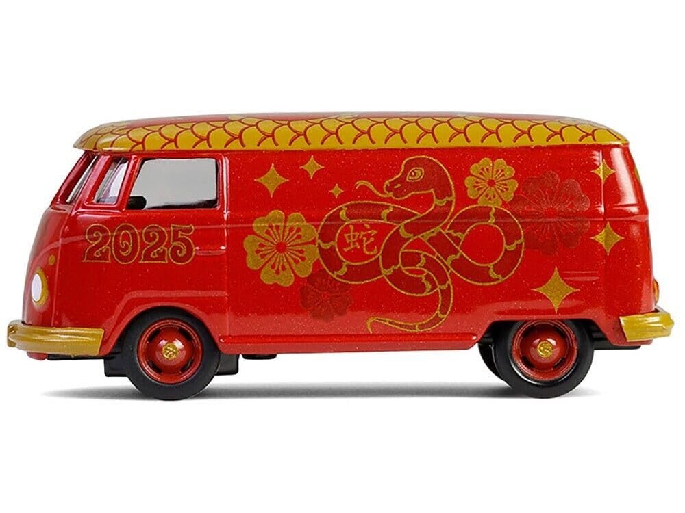 Van Chinese Zodiac 2025 Year Red with Graphics Hobby Exclusive Series 1/64 Diecast Model Car by Greenlight GL30531