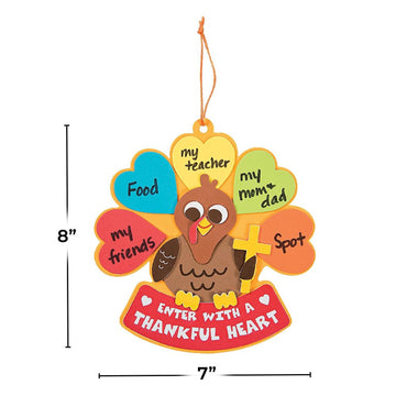 Fun Express Enter with a Thankful Heart Sign Craft Kit- Makes 12 - Crafts for Kids