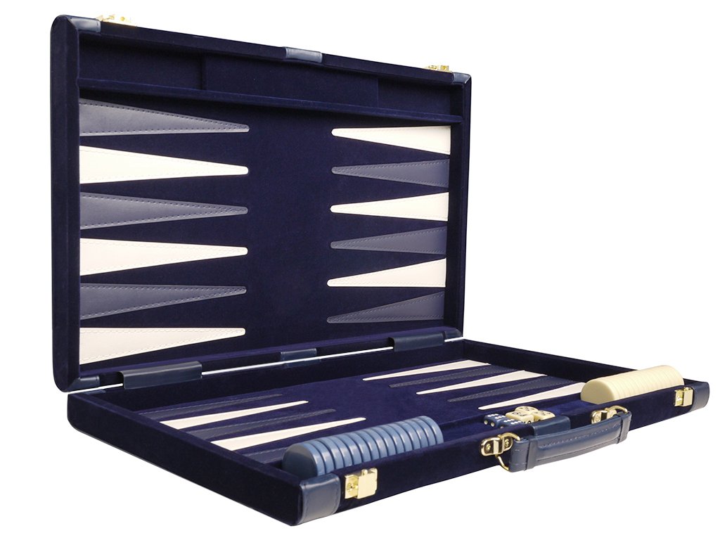 Middleton Games 15-inch Deluxe Backgammon Set - Blue