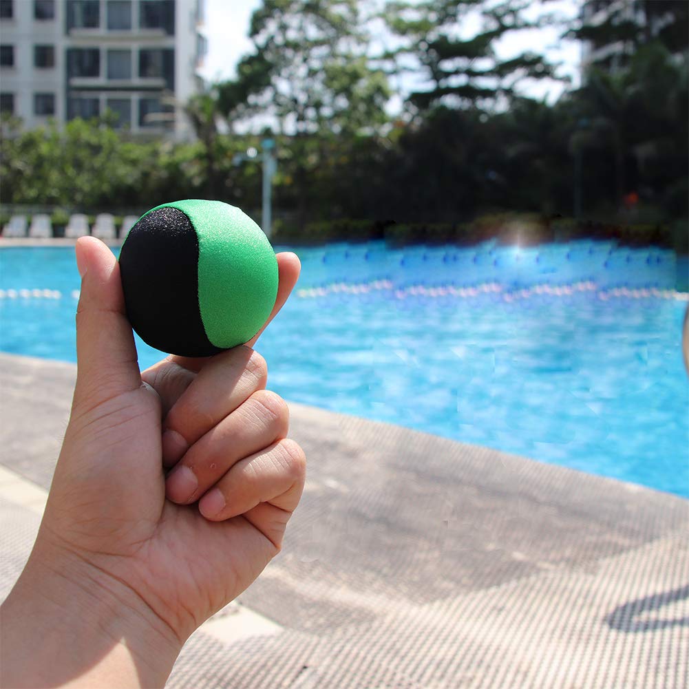 Airoads Water Bouncing Ball - 2 Pack Stress Relief Ball for Swimming, Beach & Outdoor Activity (Yellow + Green, 5.5cm)