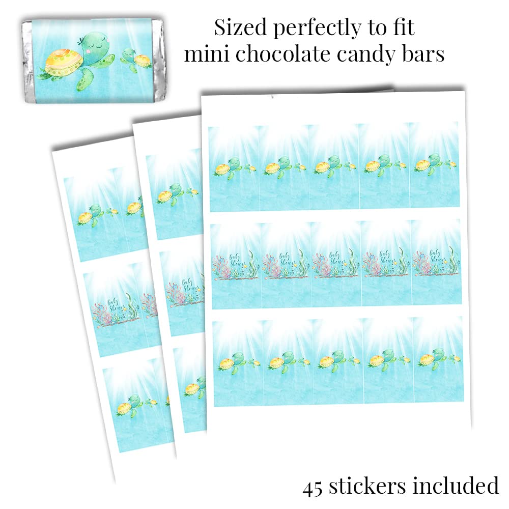Little Hatchling Cute Sea Turtle Sea Life Baby Shower Sticker Bundle Kit - 429 pieces!!! Includes 60 2" Circle Stickers for Favors & Goodie Bags, 45