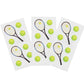Paper House Productions Pack of 3 2" x 4" Sticker Sheets for Crafts, Scrapbooking & Collecting - Tennis Balls & Raquets 6 Pack