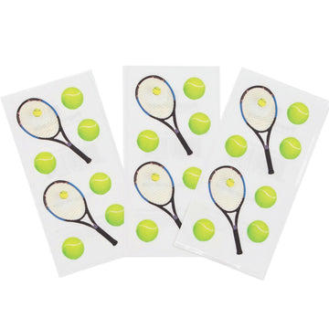 Paper House Productions Pack of 3 2" x 4" Sticker Sheets for Crafts, Scrapbooking & Collecting - Tennis Balls & Raquets 6 Pack