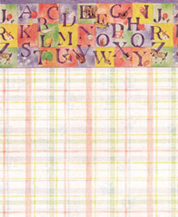Dollhouse Miniature Wallpaper, ABC Blocks (Pastel), 3 pc #MG208D2