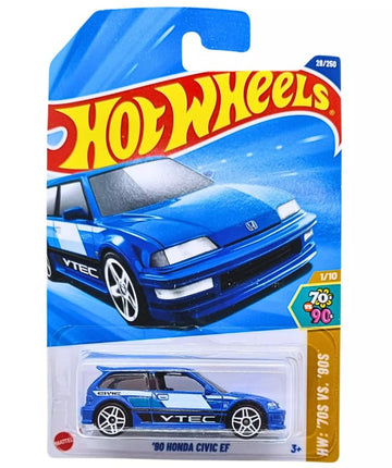 Hot Wheels 1/10 90 Honda Civic EF (Blue), HW: 70s vs 90s