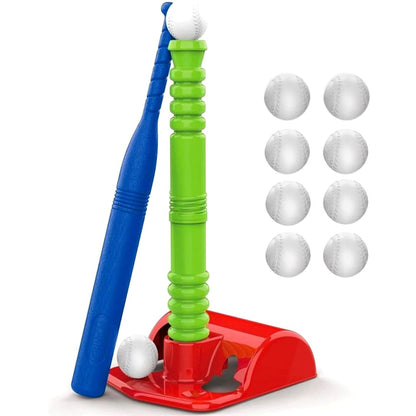 Play22 T Ball Set for Toddlers - Tball Set for Kids 3-5, 8 Large Balls, 23" Batting Tee - Kids Baseball Bat Tee - Wiffle Ball, Toddler Outdoor Toys