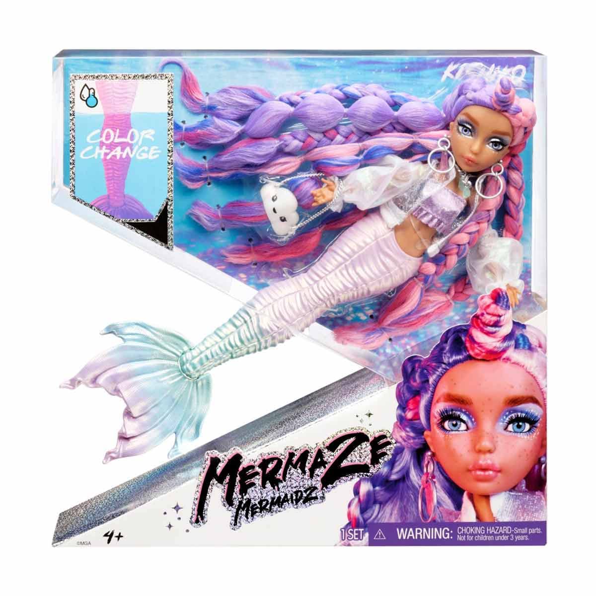 MERMAZE MERMAIDZ Color Change Kishiko Mermaid Fashion Doll Designer Outfit & Accessories, Stylish Hair & Sculpted Tail, Poseable, Collectors Ages 4 5