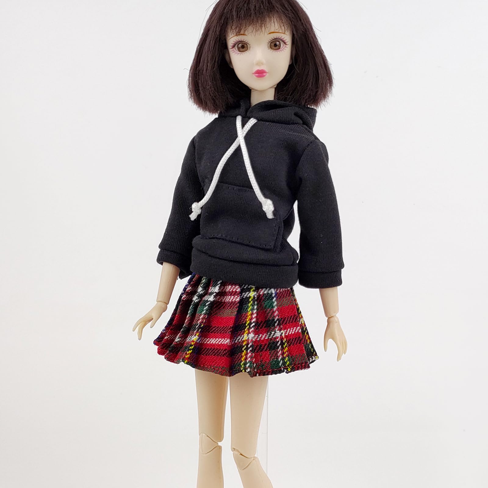 1/6 Doll Clothes for 11.5inch Girl Doll Outfits Top Hoodies Pleated Skirts Cosplay Students Clothing Dolls Accessories (Style C)