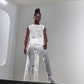 Barbie Signature Looks Ken Doll (Brunette with Braids & Bun Hairstyle) Fully Posable Fashion Doll Wearing White Shirt & Pants, Gift for Collectors