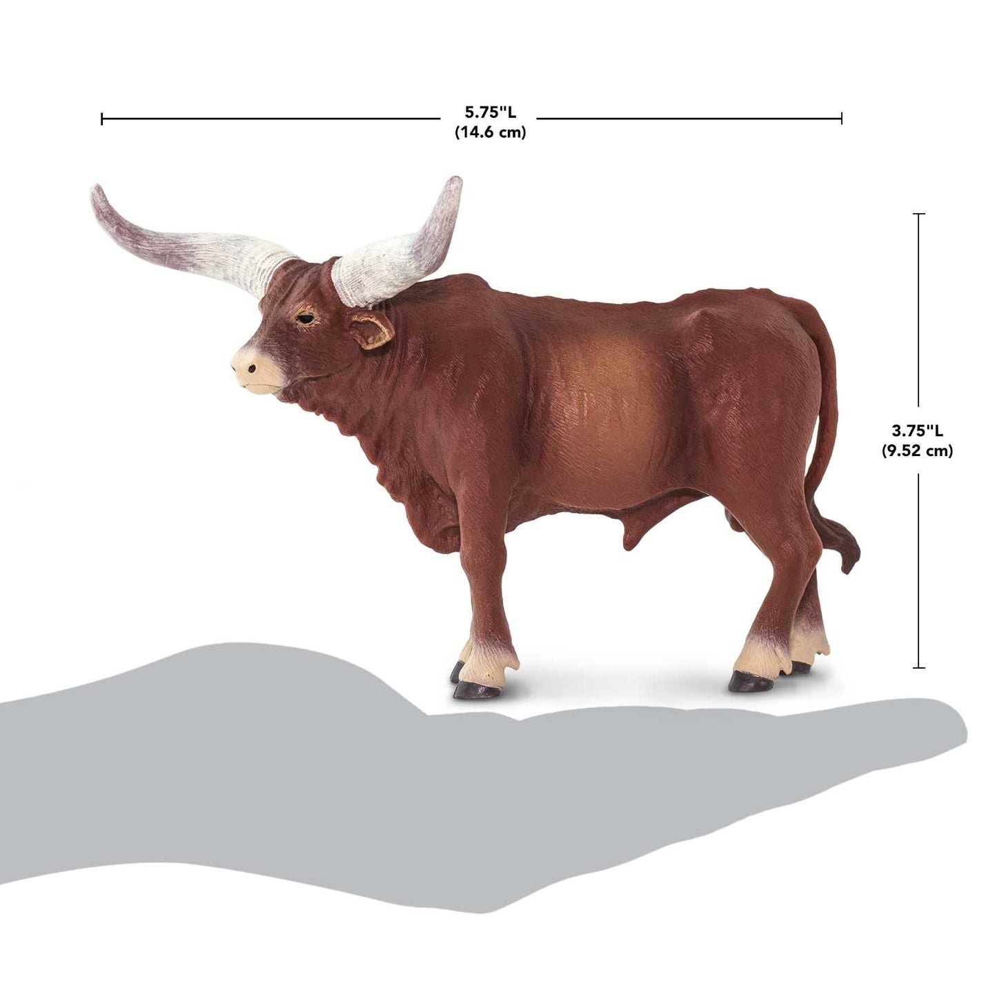 Safari Ltd. Watusi Bull Figurine - Detailed 6" Plastic Cow Figure - Educational Farm Animal Toy for Boys, Girls, and Kids Ages 3+