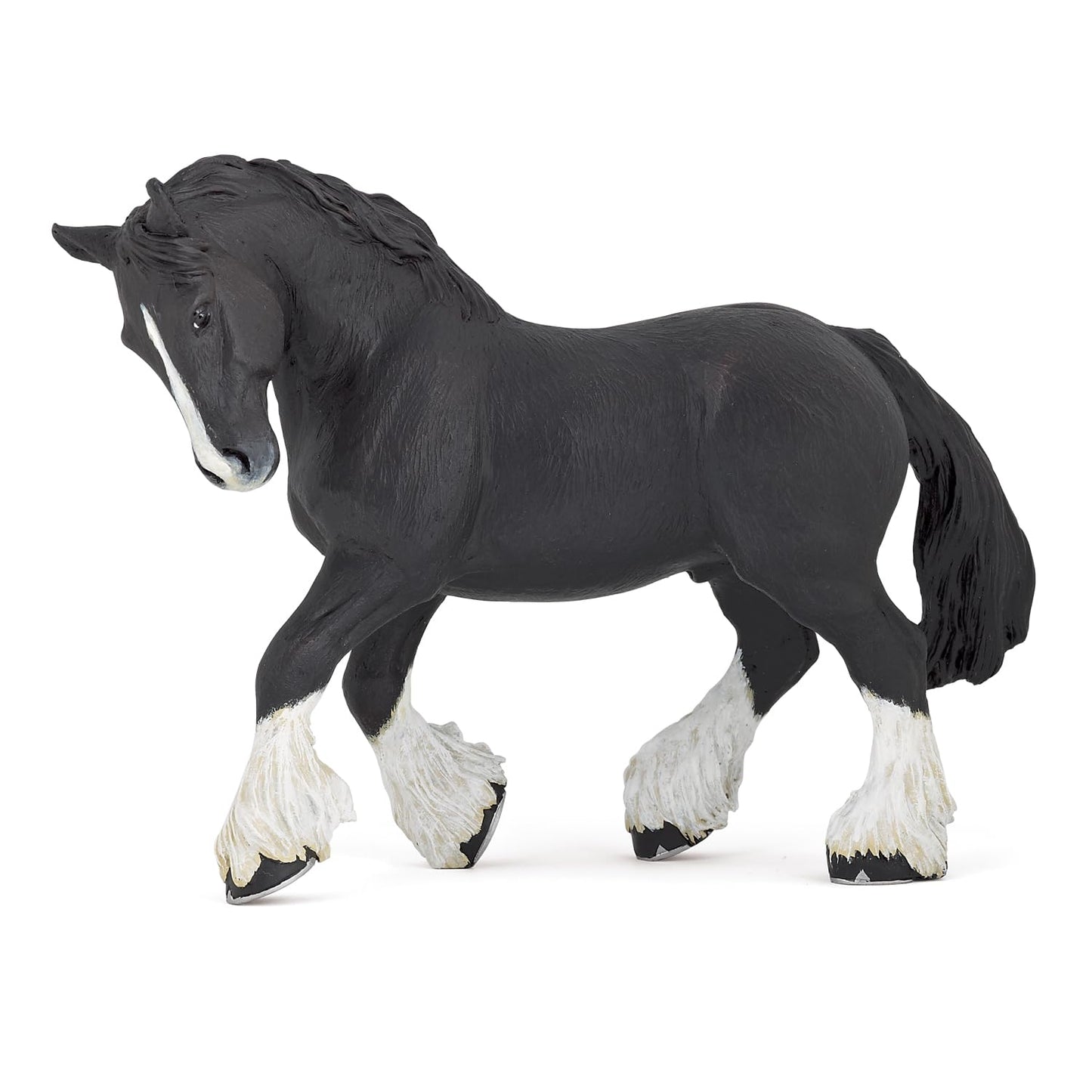 Papo - Black Shire Stallion Figure - 3 Years + - Horses Collection