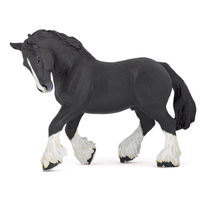 Papo - Black Shire Stallion Figure - 3 Years + - Horses Collection