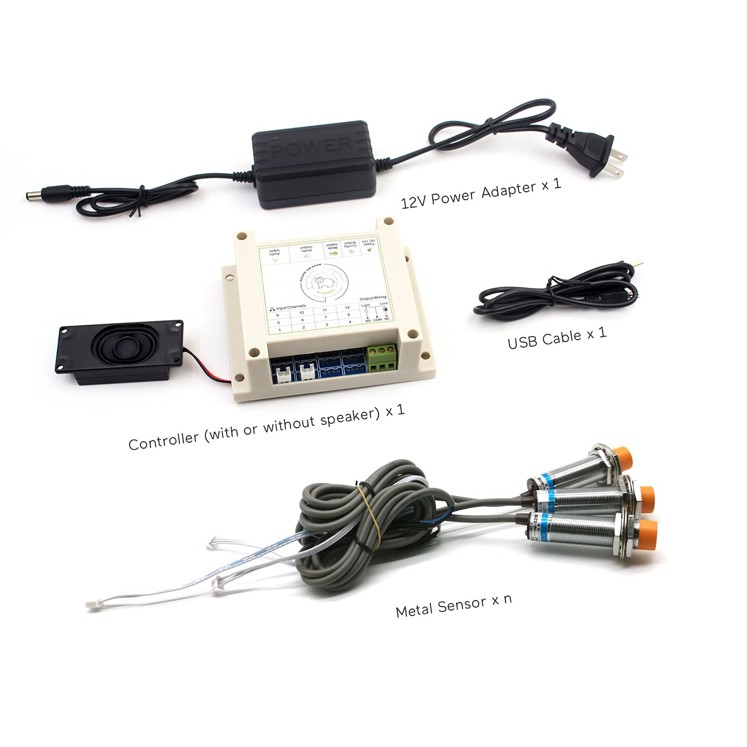 Takagism Real Life Escape Room Props Touch Two Magic Metal Sensors to Open The Door Metal Prop Adventurer Game Puzzle