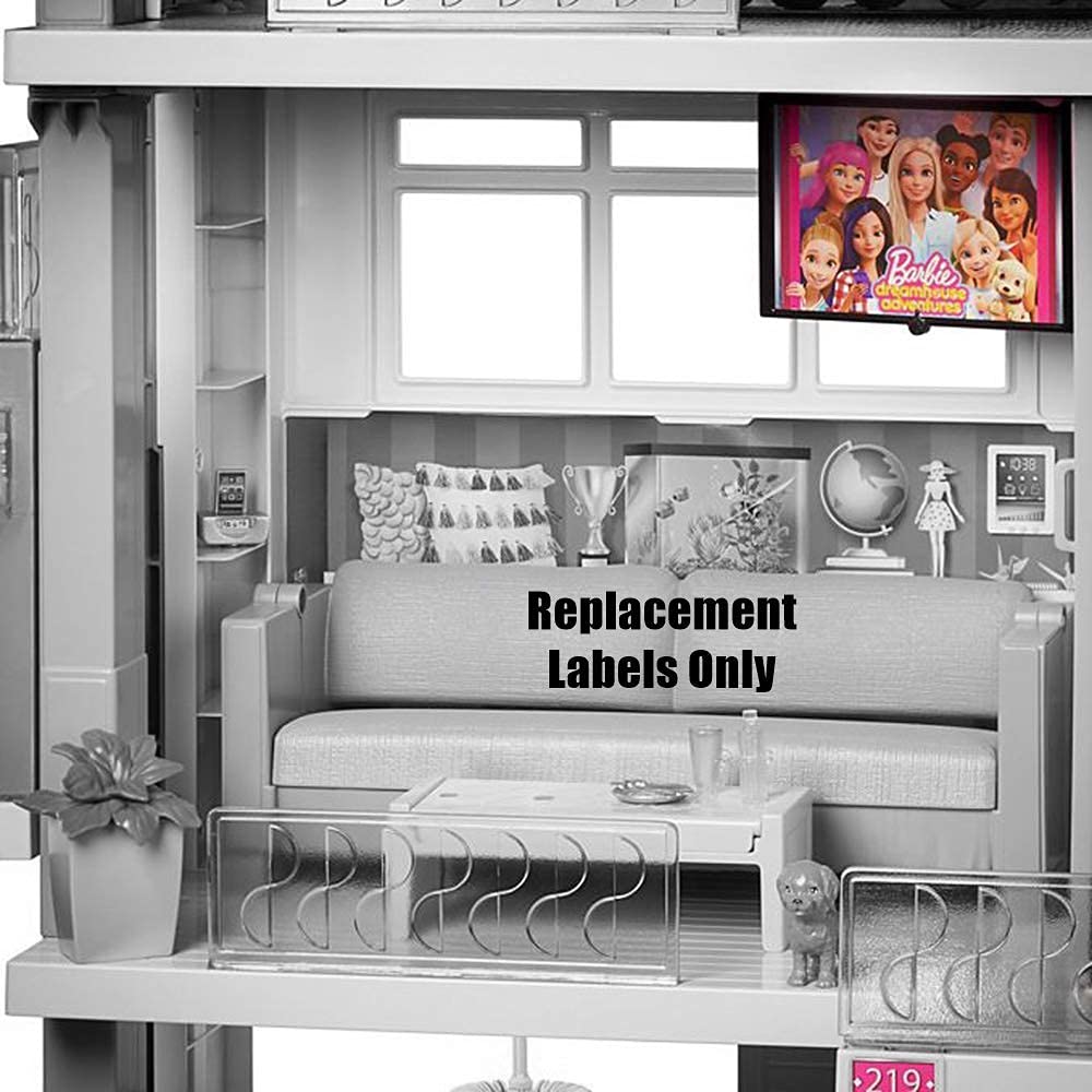 Barbie Replacement Parts Dreamhouse ~ FHY73 - Includes 9 Replacement Labels for The Dreamhouse Adventure Dollhouse