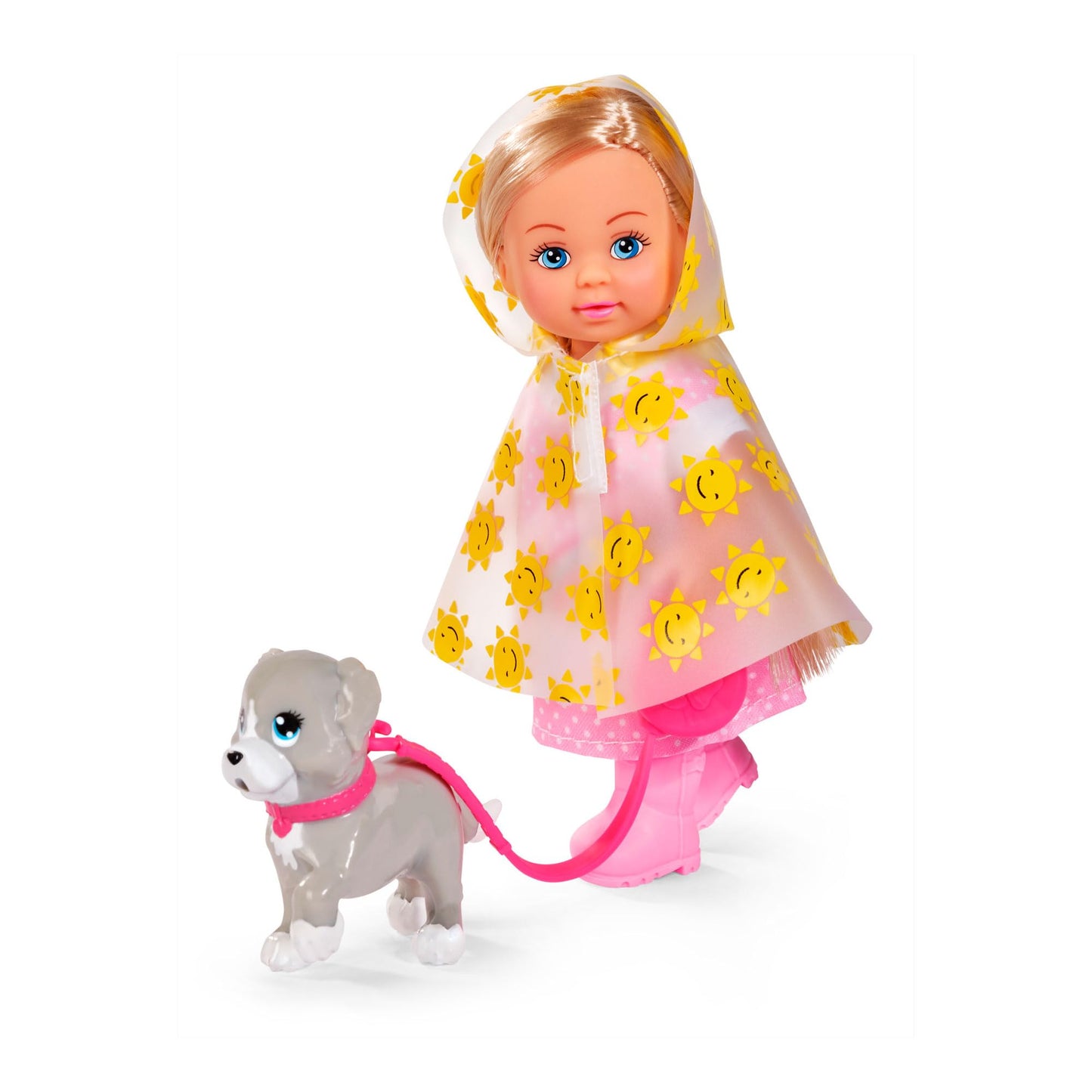 Simba Evi Love Rainy Walk 105733592 Doll in Rain Outfit with Rain Cape and Wellington Boots, with Cute Dog and Dog Lead, 12 cm Toy Doll, from 3 Years