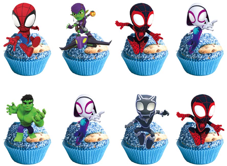 24PCS Cartoon Cake Toppers Cupcake Toppers Cake Decorations Birthday Party Supplies Decorations (Style 3)