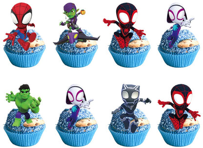 24PCS Cartoon Cake Toppers Cupcake Toppers Cake Decorations Birthday Party Supplies Decorations (Style 3)