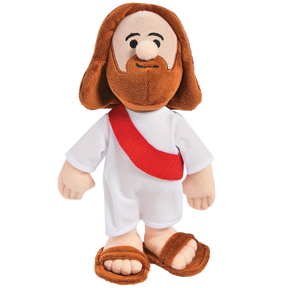 Fun Express Jesus Plush Doll - Soft Stuffed Jesus Toy for Kids | Christian Gifts for Baptism, First Communion & Easter Basket Stuffers | Religious