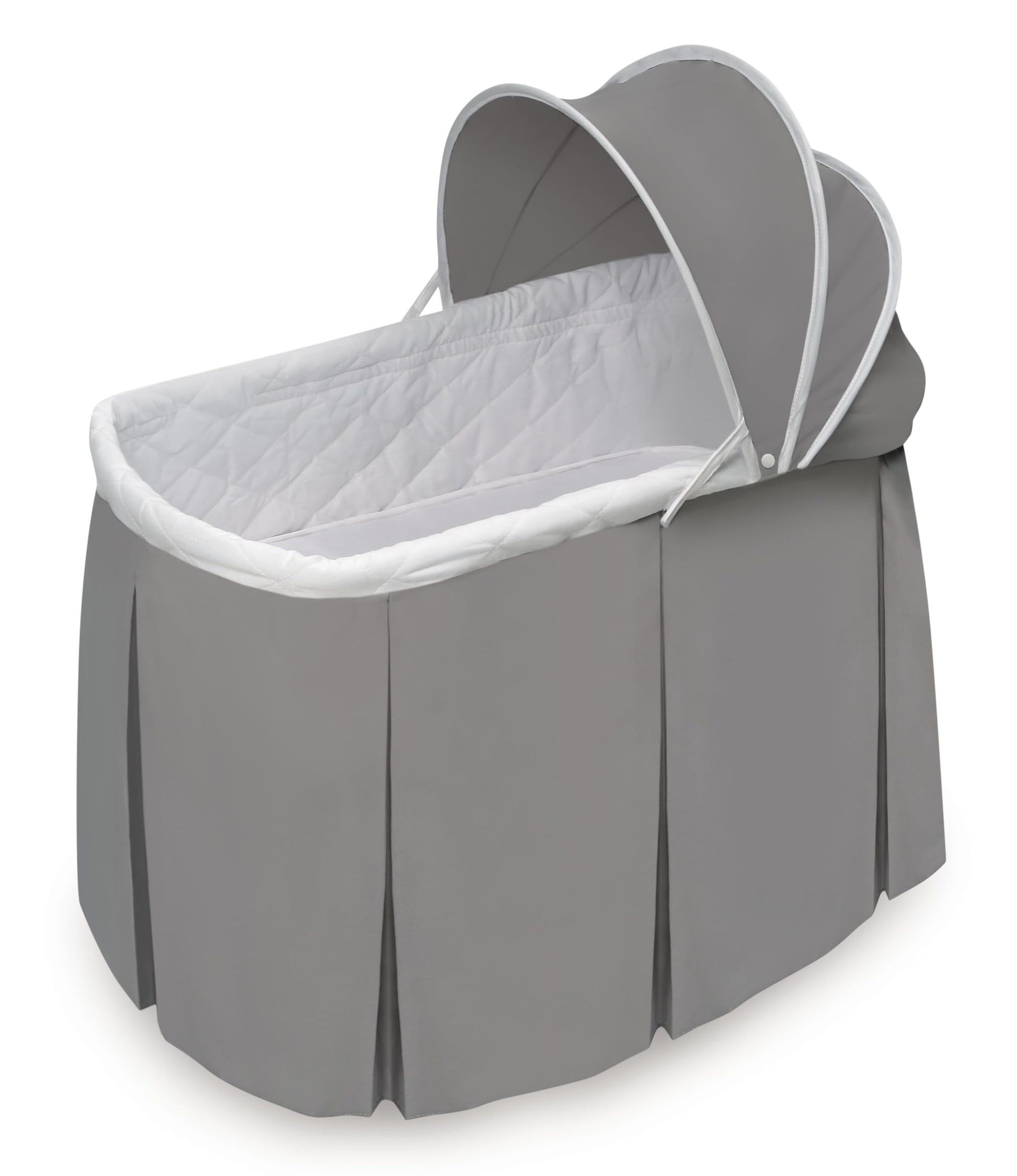 Badger Basket Cuddles Doll Bassinet with Canopy - Fits 18 to 20 Inch Dolls, Includes Storage Basket and Bedding - Pretend Play Nursery Bed for Kids