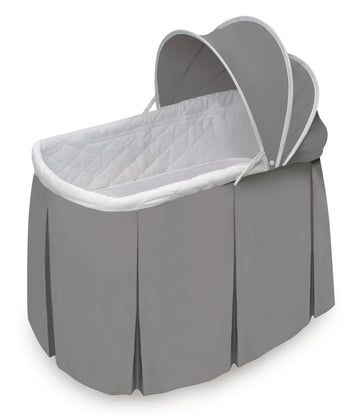 Badger Basket Cuddles Doll Bassinet with Canopy - Fits 18 to 20 Inch Dolls, Includes Storage Basket and Bedding - Pretend Play Nursery Bed for Kids