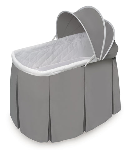 Badger Basket Cuddles Doll Bassinet with Canopy - Fits 18 to 20 Inch Dolls, Includes Storage Basket and Bedding - Pretend Play Nursery Bed for Kids