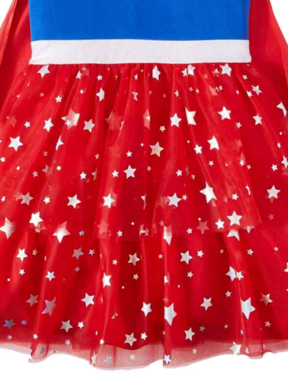DC Comics Big Girls Supergirl Sequin Dress with Cape (Large 10-12) Multi