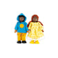 Hape African American Wooden Doll House Family| Dollhouse People Set of 6 Action Figure Set| Wire Adults: 4.3" H; Kids: 3.5" H