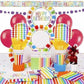 Rainbow Birthday Paper Party Hats - 8 Count, Fun & Vibrant Design, Premium Quality Party Hats For Parties & Events