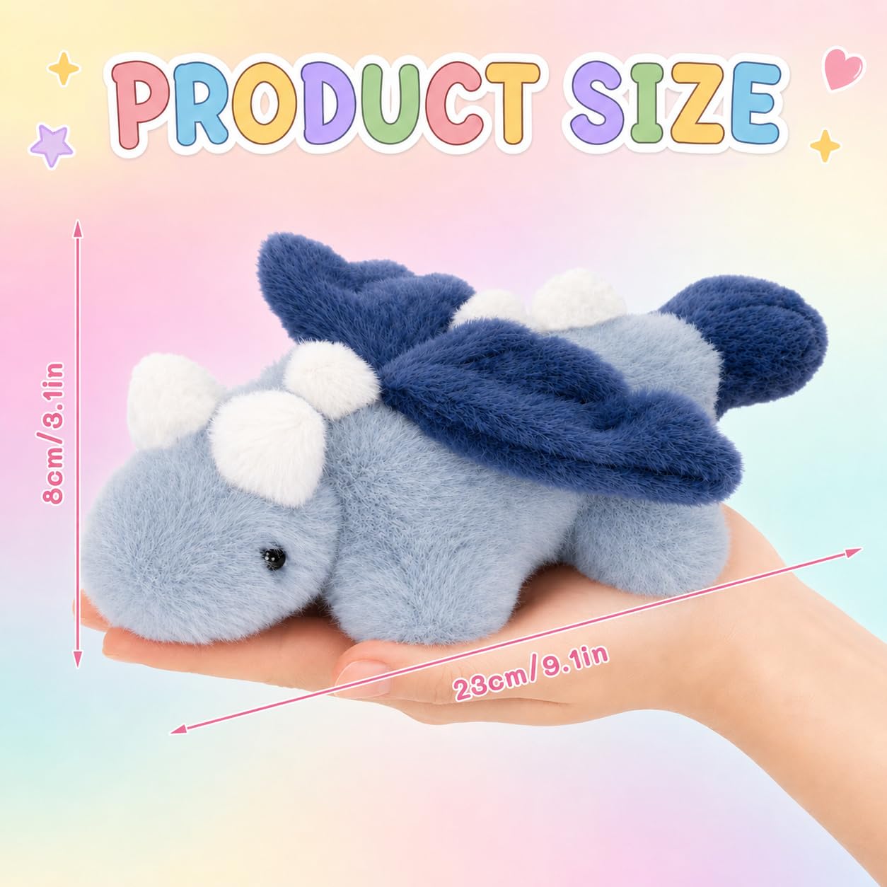 PHHKK Mini Dragon Shaped Decorative Stuffed Animal Ornament, Ultra Soft Fluffy Desk Decor, Cute Aesthetic Dragon Stuffed Accent for Office, Car