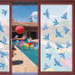 Blue Seagull Anti Bird Collision Glass Stickers Set