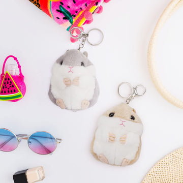 RAYNAG Set of 2 Cute Hamster Plush Keychains