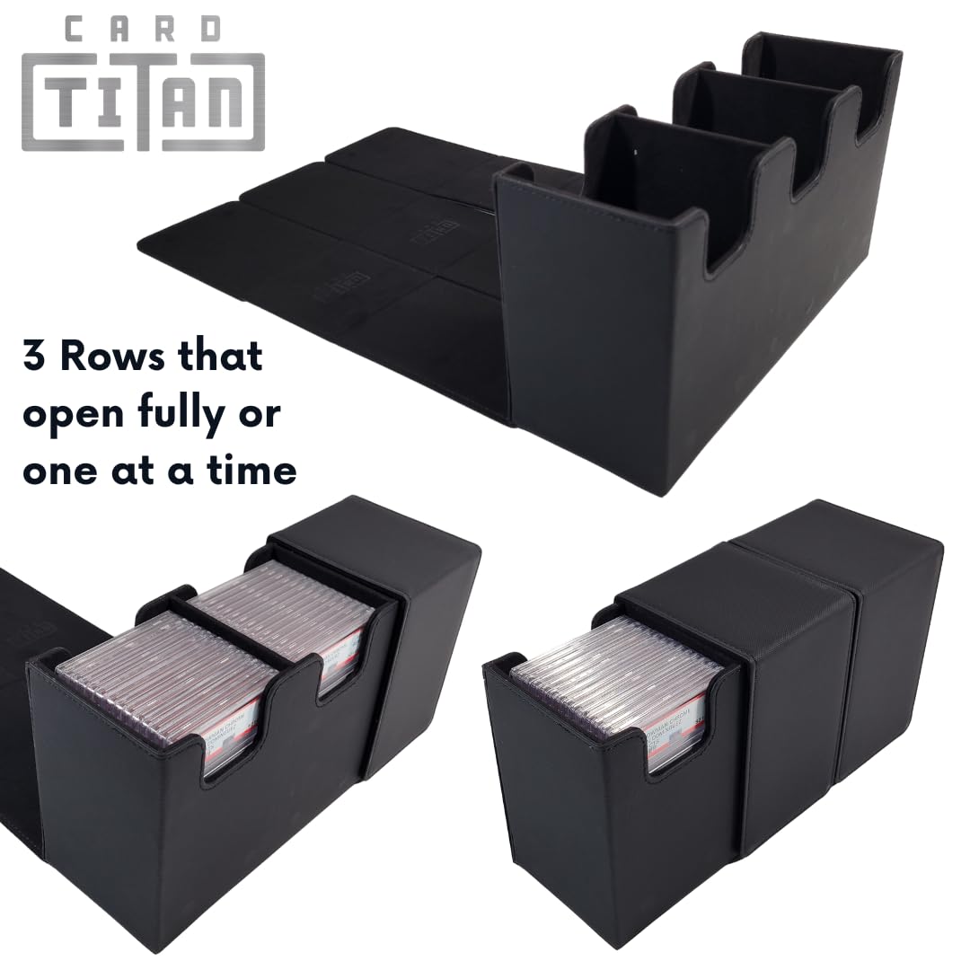 Card Titan Slab Box Triple Row - Trading Card Storage Box for Graded Sports and TCG Cards - Case Fits PSA, BGS, SGC and CSG Slabs